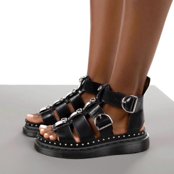 NEW MACKAYE HARDWARE LEATHER STRAP SANDALS - Picture 1 of 8